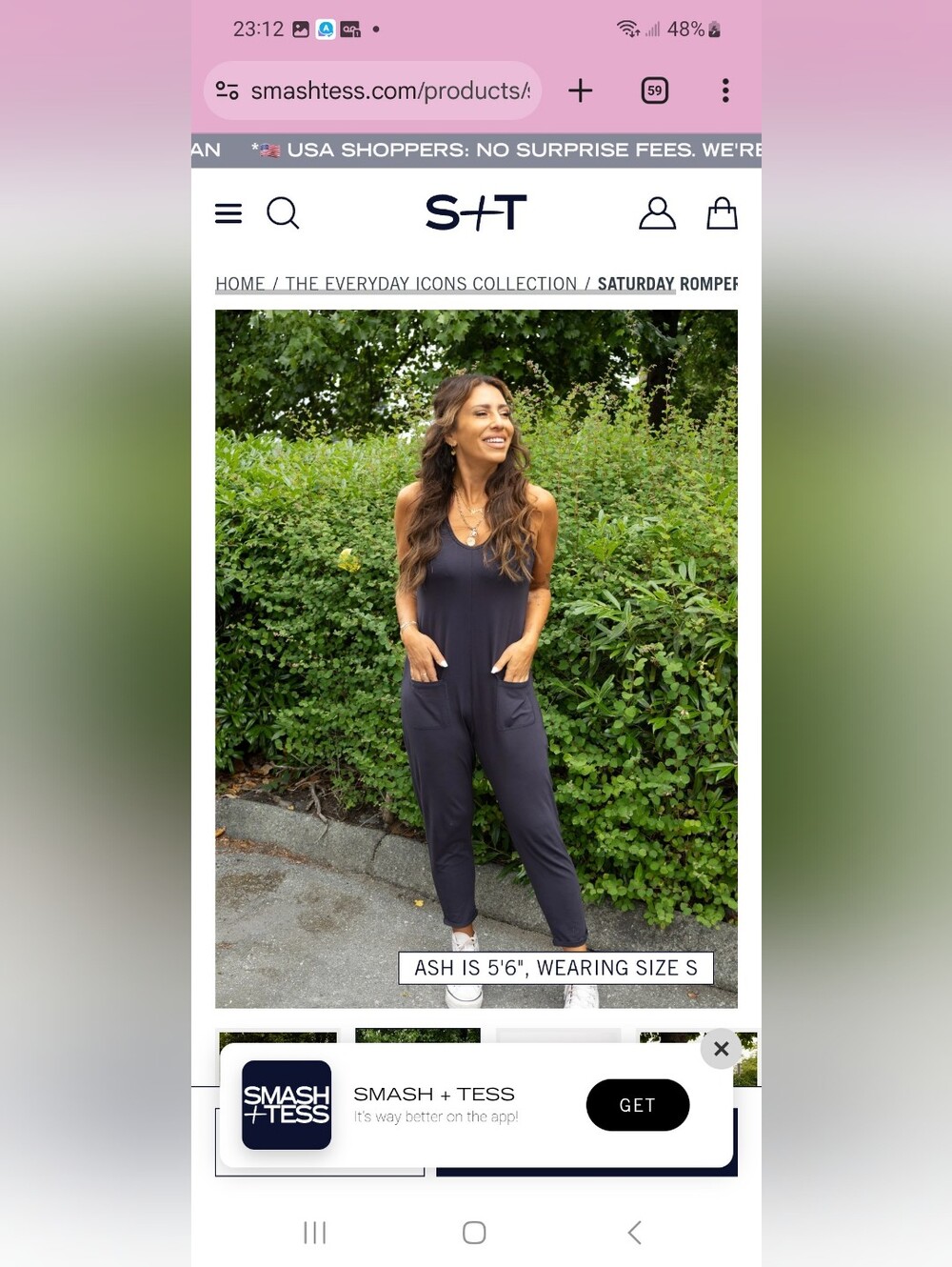 Smash + Tess Saturday Romper in Navy in Size L